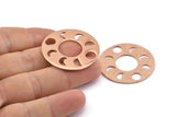Moon Phases Pendant, Rose Gold Plated Brass Circle Pendants, Earring Findings (34x1mm) U113