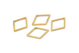 Brass Diamond Charm, 50 Raw Brass Diamond Ring Charms (20x15x0.90mm) A1661