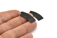 Black Rectangle Blank, 4 Textured Oxidized Black Brass Rectangle Connectors With 2 Holes, Stamping Blanks (28x10x0.80mm) M087