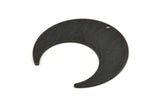 Black Moon Charm, 2 Textured Oxidized Black Brass Crescent Moon Charms With 1 Hole (42x16x0.80mm) M057