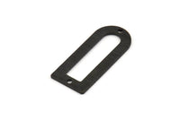 D Shape Charm - 6 Textured Oxidized Black Brass D Shape Connectors With 2 Holes, Pendants (30x13x0.80mm) M180