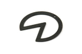 Black Circle Charm, 4 Textured Oxidized Black Brass Pizza Slice Pendants With 1 Hole, Findings (37x34x0.80mm) M190