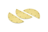 Semi Circle Charm, 8 Raw Brass Half Moon Charms With 8 Holes, Stamping Blank (39x15x0.90mm) M642