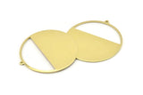 Brass Round Charm, 2 Raw Brass Round Charms With 1 Loop, Stamping Blanks (45x43x0.90mm) M658