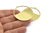Brass Round Charm, 2 Raw Brass Round Charms With 1 Loop, Stamping Blanks (45x43x0.90mm) M658