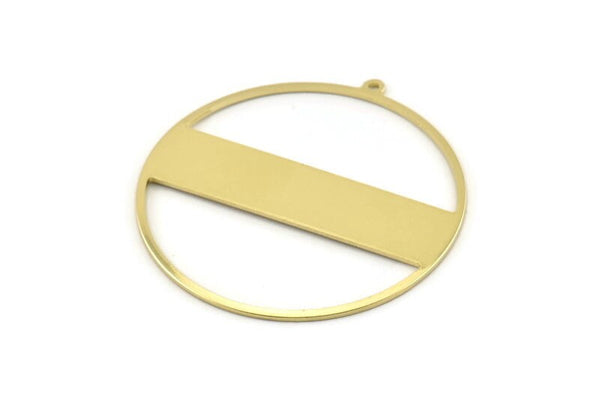 Brass Round Charm, 2 Raw Brass Round Charms With 1 Loop, Stamping Blanks (45x43x0.90mm) M660