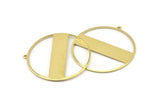 Brass Round Charm, 2 Raw Brass Round Charms With 1 Loop, Stamping Blanks (45x43x0.90mm) M660