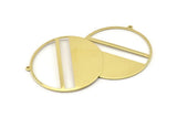 Brass Round Charm, 2 Raw Brass Round Charms With 1 Loop, Stamping Blanks (45x43x0.90mm) M661
