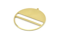 Pirinç Yuvarlak Charm, 1 Döngülü 2 Ham Pirinç Yuvarlak Charm, Damgalama Boşlukları (45x43x0,90 mm) M663