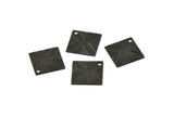 Black Square Charm, 20 Textured Oxidized Black Brass Square Charms With 1 Hole (13x13mm) Brs 433 A0100
