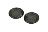 Black Sun Connector, 10 Oxidized Black Brass Round With 2 Holes Connectors (25mm) A0103 H1388