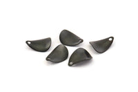 Black Twisted Charm, 24 Oxidized Black Brass Twisted Drop Charms With 1 Hole (12x8mm) Brs 771 A0271