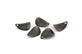 Black Twisted Charm, 24 Oxidized Black Brass Twisted Drop Charms With 1 Hole (12x8mm) Brs 771 A0271