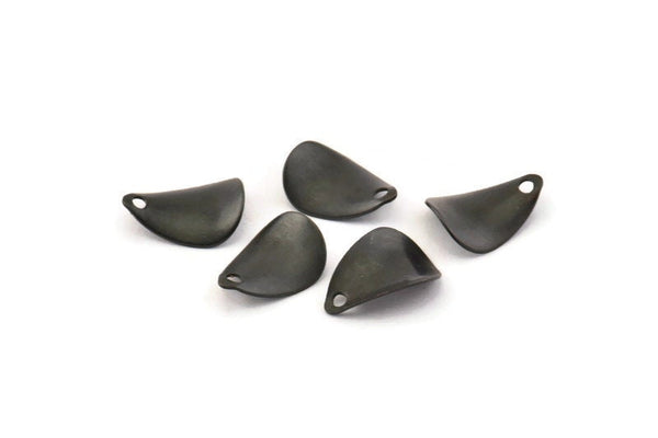 Black Twisted Charm, 24 Oxidized Black Brass Twisted Drop Charms With 1 Hole (12x8mm) Brs 771 A0271