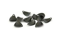 Black Twisted Charm, 24 Oxidized Black Brass Twisted Drop Charms With 1 Hole (12x8mm) Brs 771 A0271