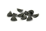 Black Twisted Charm, 24 Oxidized Black Brass Twisted Drop Charms With 1 Hole (12x8mm) Brs 771 A0271