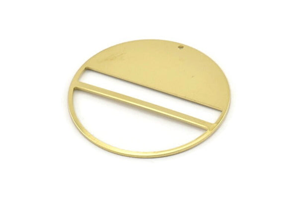 Brass Round Charm, 2 Raw Brass Round Charms With 1 Hole, Stamping Blanks (43x0.90mm) M656