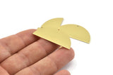 Raw Brass Blank, 10 Raw Brass Semi Circle Blanks with 1 Hole (38x17x0.80mm) A0142 M507