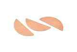 Semi Circle Blank, 12 Raw Copper Half Moon Blanks, Stamping Blanks (29x11x0.80mm) M671