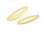 Brass Marquise Earring, 6 Raw Brass Marquise Stud Earrings (53x18x0.70mm) B0257 A1684