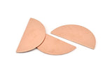Semi Circle Blank, 6 Raw Copper Half Moon Blanks, Stamping Blanks (38x17x0.80mm) M672