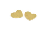 Brass Heart Blank, 12 Raw Brass Heart Blanks, Stamping Blanks (16x14x1mm) M848