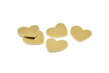 Brass Heart Blank, 12 Raw Brass Heart Blanks, Stamping Blanks (16x14x1mm) M848