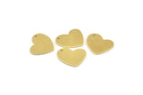 Brass Heart Charm, 12 Raw Brass Heart Charms With 1 Hole (16x14x1mm) M850