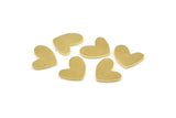 Brass Heart Blank, 12 Raw Brass Heart Blanks, Stamping Blanks (14x11x1mm) M854