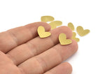 Brass Heart Blank, 12 Raw Brass Heart Blanks, Stamping Blanks (14x11x1mm) M854