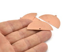 Semi Circle Charm, 6 Raw Copper Half Moon Charms With 2 Holes, Blanks (38x20x0.80mm) M682