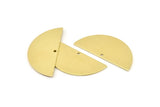 Semi Circle Charm, 8 Raw Brass Half Moon Charms With 1 Hole, Blanks, Stamping Blanks (38x17x0.80mm) M687