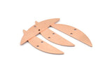 Semi Circle Blank, 6 Raw Copper Half Moon Charms With 2 Holes, Stamping Blanks (37x8x0.70mm) M913