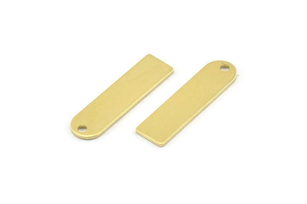 Brass Blank, 24 Raw Brass Geometric Charms With 1 Hole, Charms, Findings (23x6x0.80mm) M951