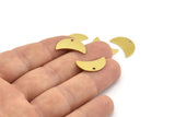 Brass Moon Charm, 12 Raw Brass Moon Charm With 1 Hole, Blanks, Findings (18x8.5x0.70mm) M738