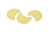 Brass Moon Charm, 12 Raw Brass Moon Charm With 1 Hole, Blanks, Findings (25x15x0.70mm) M728