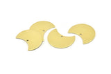 Brass Moon Charm, 12 Raw Brass Moon Charm With 1 Hole, Blanks, Findings (25x15x0.70mm) M728