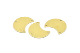 Brass Moon Charm, 12 Raw Brass Moon Charm With 3 Holes, Blanks, Findings (25x15x0.70mm) M735