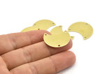 Brass Moon Charm, 12 Raw Brass Moon Charm With 3 Holes, Blanks, Findings (25x15x0.70mm) M735