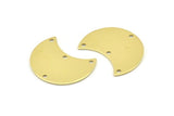 Brass Moon Charm, 12 Raw Brass Moon Charm With 4 Holes, Blanks, Findings (25x15x0.70mm) M736