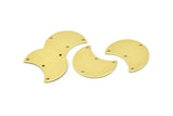 Brass Moon Charm, 12 Raw Brass Moon Charm With 4 Holes, Blanks, Findings (25x15x0.70mm) M736
