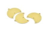 Brass Moon Charm, 12 Raw Brass Moon Charm With 1 Loop And 3 Holes, Blanks, Findings (25x18x0.70mm) M718