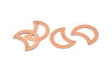 Copper Moon Charm, 10 Raw Copper Moon Charm With 1 Hole, Blanks, Findings (25x15x0.70mm) M759