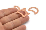 Copper Moon Charm, 10 Raw Copper Moon Charm With 1 Hole, Blanks, Findings (25x15x0.70mm) M759