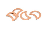 Copper Moon Charm, 10 Raw Copper Moon Charm With 1 Hole, Blanks, Findings (25x15x0.70mm) M762