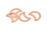 Copper Moon Charm, 10 Raw Copper Moon Charm With 2 Holes, Blanks, Findings (25x15x0.70mm) M763