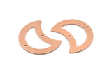 Copper Moon Charm, 10 Raw Copper Moon Charm With 2 Holes, Blanks, Findings (25x15x0.70mm) M765