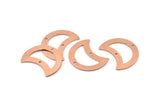 Copper Moon Charm, 10 Raw Copper Moon Charm With 2 Holes, Blanks, Findings (25x15x0.70mm) M765