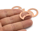 Copper Moon Charm, 10 Raw Copper Moon Charm With 2 Holes, Blanks, Findings (25x15x0.70mm) M765