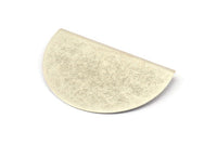 Silver Pendant, 2 Antique Silver Plated Brass Semi Circle Blanks (52x33x0.40mm) B0305 H1362